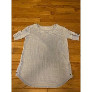Jane & Delancy women’s grey 3/4 cotton blend button accent tunic size small